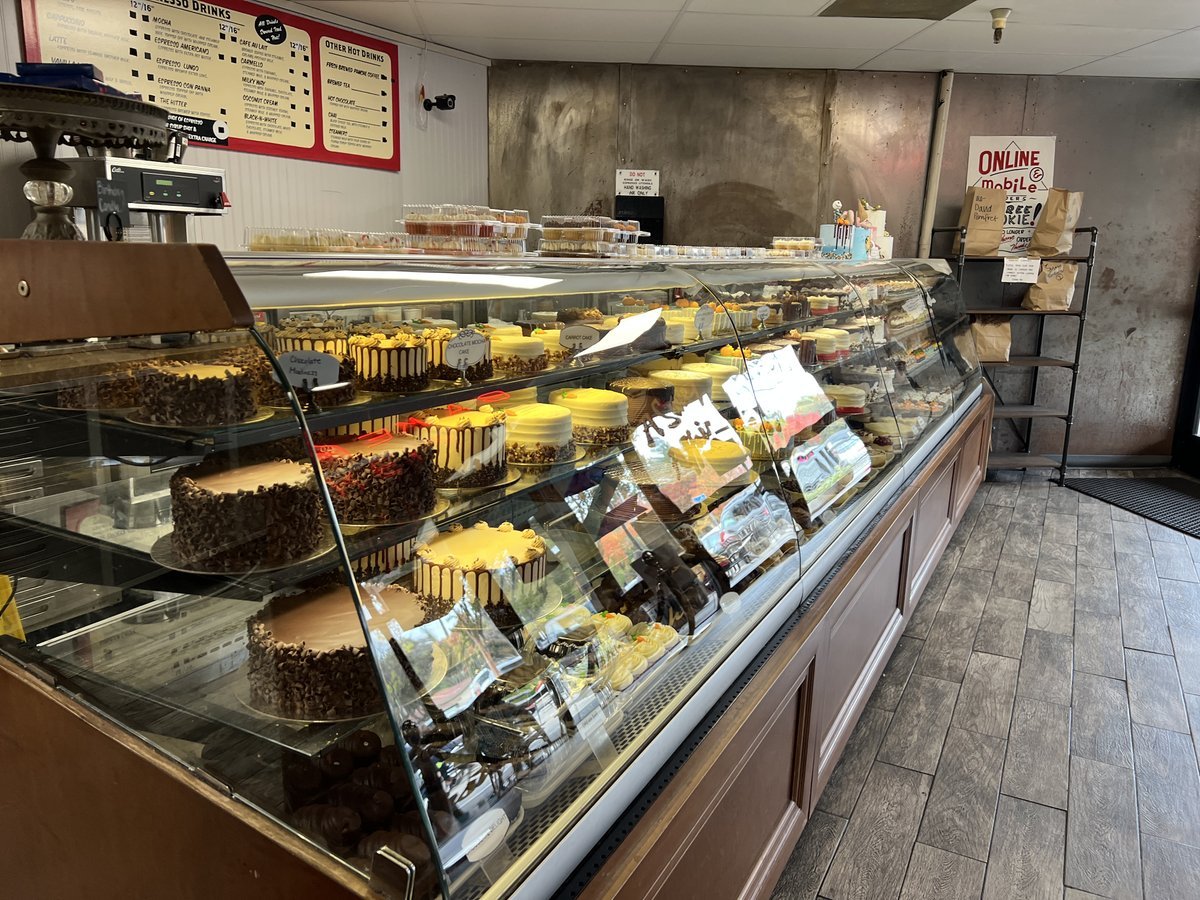 Cakes on display at Sweet Affair Bakery